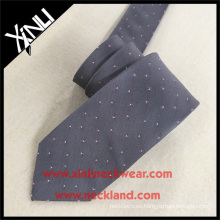 Hombres tejidos grises de la tela cruzada de seda sólida caliente corbata personalizada
